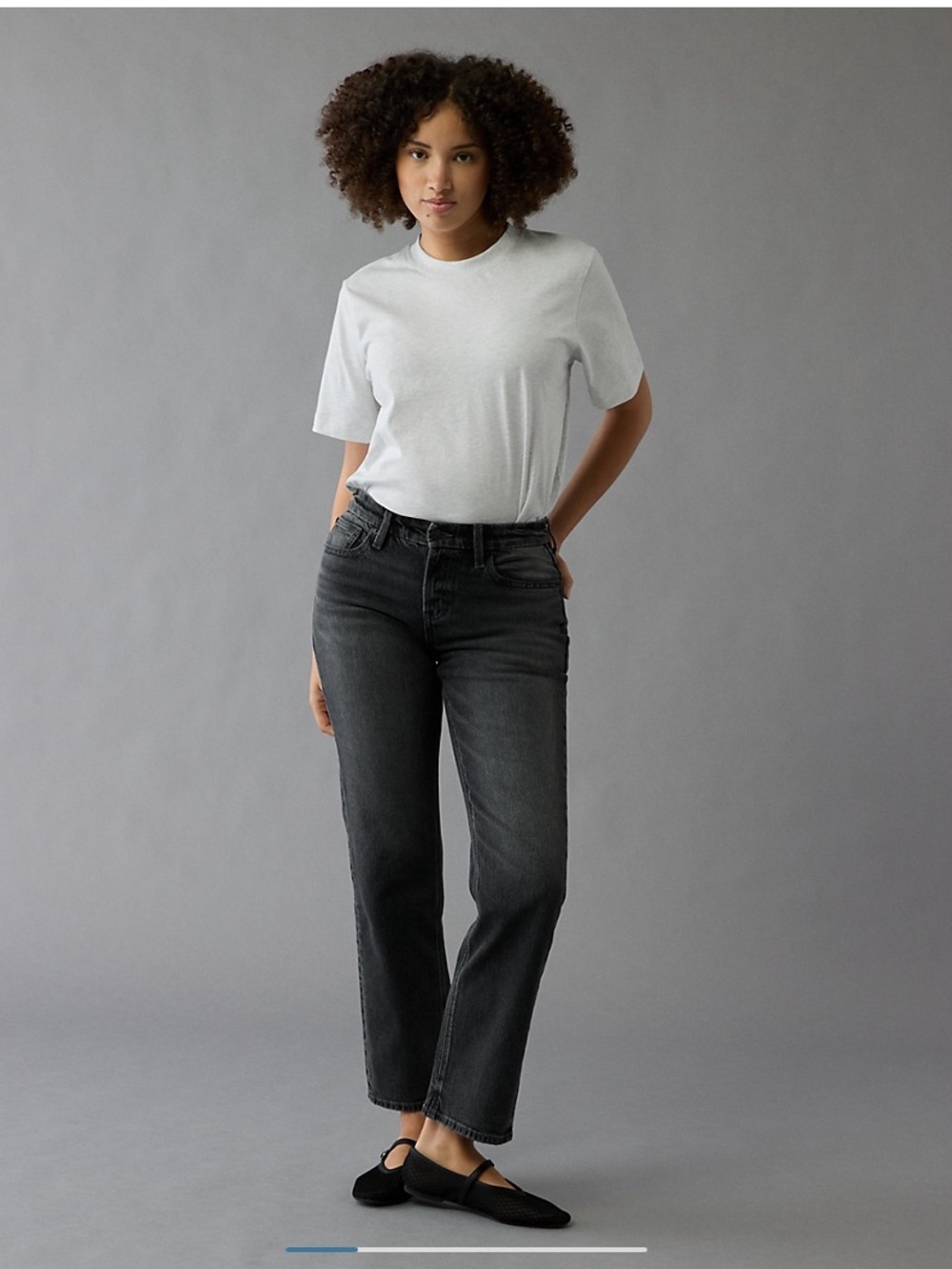 American Eagle Curvy Straight Black Jeans